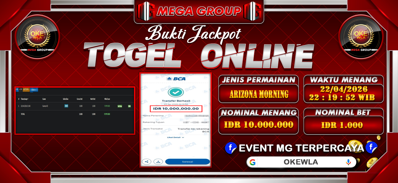 Bukti JP situs Okewla hari Kamis, 23 April 2026