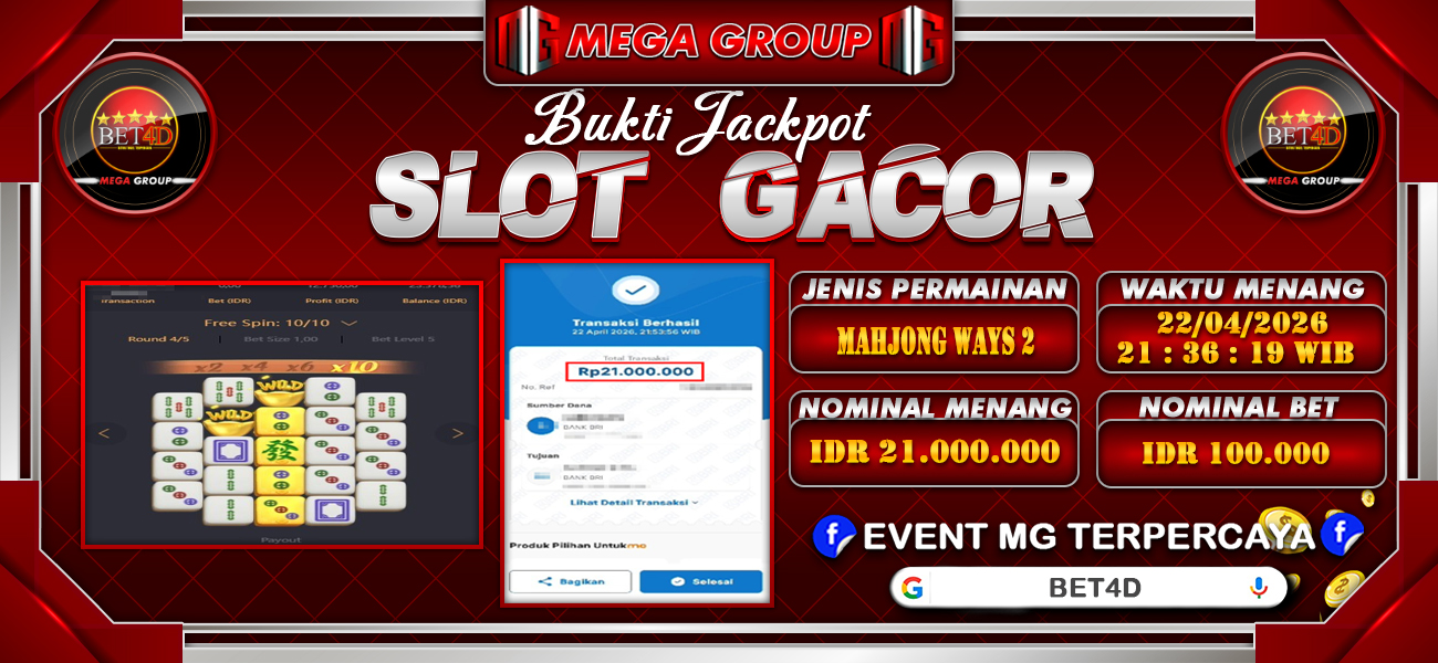 Bukti JP situs Bet4D hari Kamis, 23 April 2026